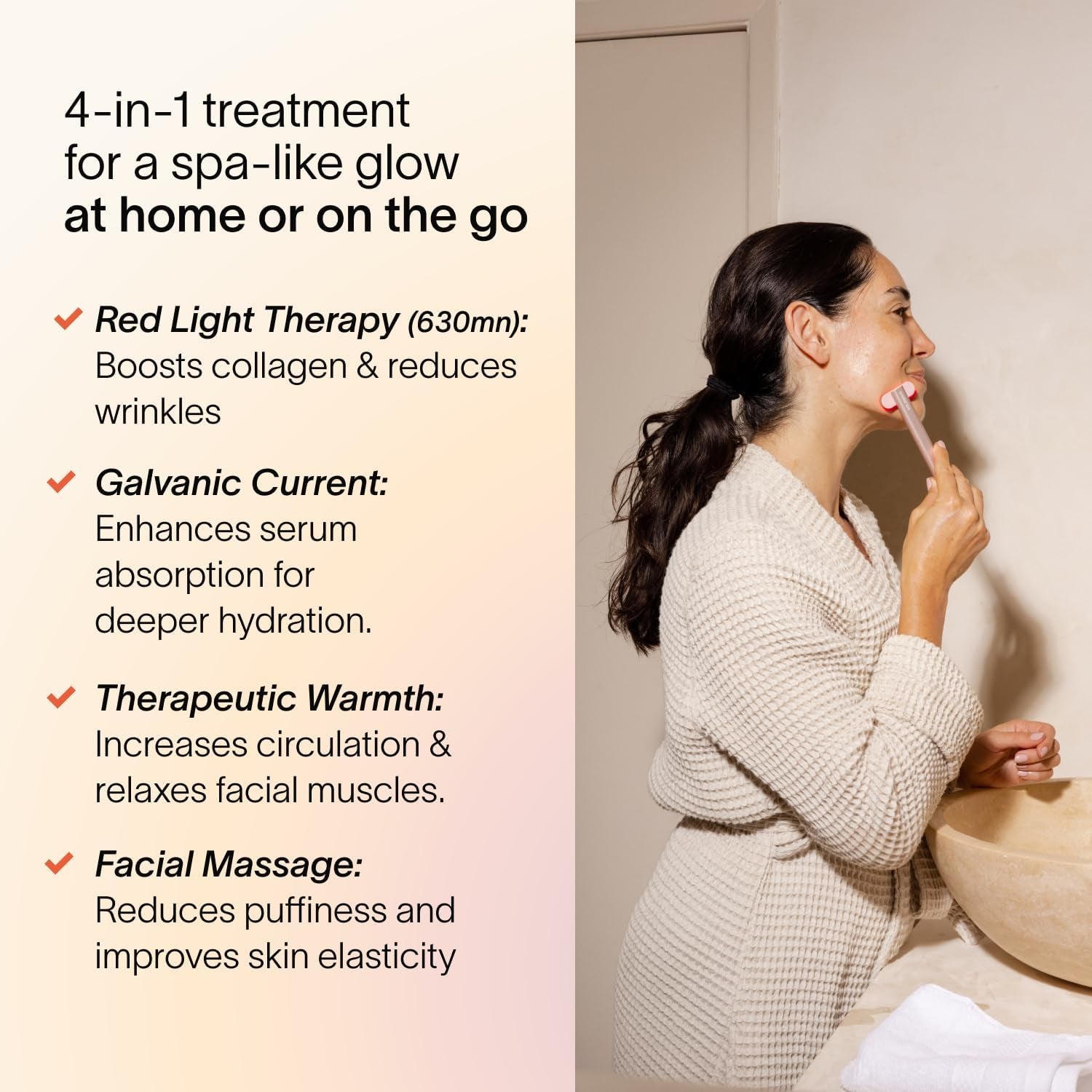 4-In-1 Radiant Renewal Red Light Therapy Wand & Renew Complex Activation Serum | Beauty Device for Face & Neck | Serum Boosts Anti-Aging Effects, Reduces Wrinkles, Dark Circles & Puffiness