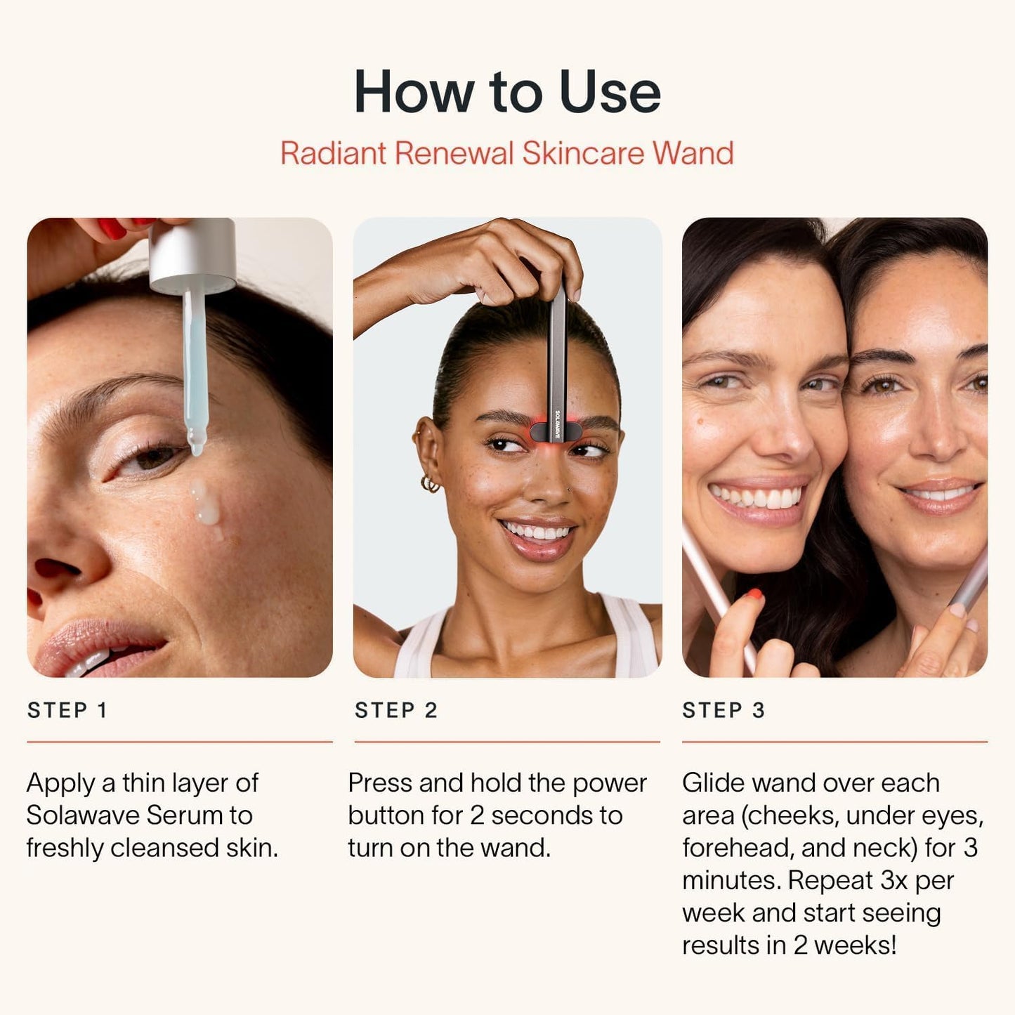 4-In-1 Radiant Renewal Red Light Therapy Wand & Renew Complex Activation Serum | Beauty Device for Face & Neck | Serum Boosts Anti-Aging Effects, Reduces Wrinkles, Dark Circles & Puffiness