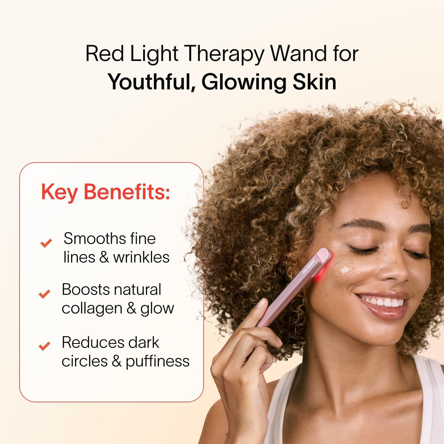 4-In-1 Radiant Renewal Red Light Therapy Wand & Renew Complex Activation Serum | Beauty Device for Face & Neck | Serum Boosts Anti-Aging Effects, Reduces Wrinkles, Dark Circles & Puffiness